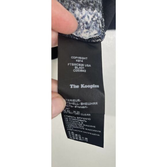 The Kooples Skull Bones Black Aztec Ilkat Blouse Top Short Sleeve Medium Silk - Picture 7 of 13